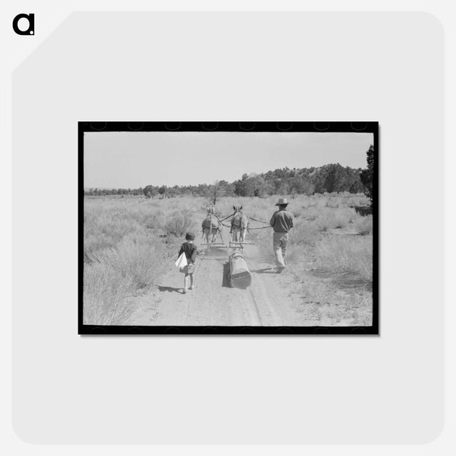 アートポストカード-Pie Town Log Drag
 - ラッセル リー Postcard.
