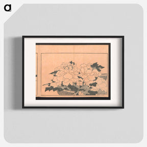 アートポスター-Chrysanthemums in a Basket - 葛飾 北斎 Poster.