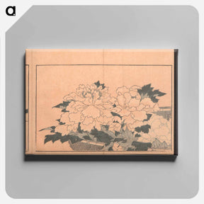 アートパネル-Chrysanthemums in a Basket - 葛飾 北斎 Canvas.