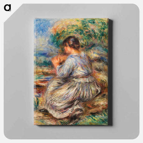 アートパネル-Girl Seated in a Landscape
 - バーンズ・コレクション Canvas.