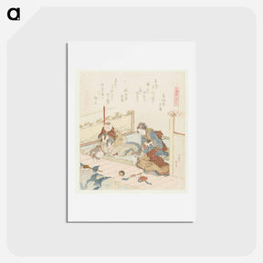 アートポストカード-A comparison of Genroku poems and shells - 葛飾 北斎 Postcard.