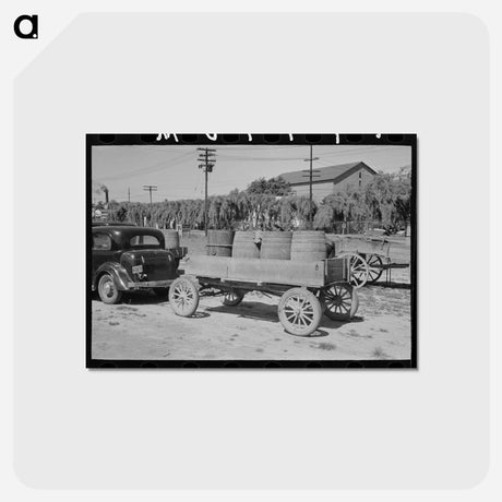 アートポストカード-Farmers Leaving Liquid Feed Loading Station
 - ラッセル リー Postcard.