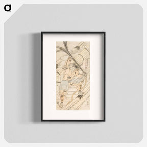 アートポスター-Shinozuka Iganokami Sadatsuna Holding a Ship's Anchor - 葛飾 北斎 Poster.