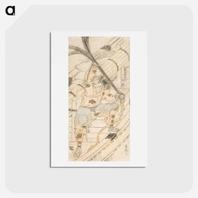 アートポストカード-Shinozuka Iganokami Sadatsuna Holding a Ship's Anchor - 葛飾 北斎 Postcard.