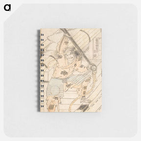 アートメモ帳-Shinozuka Iganokami Sadatsuna Holding a Ship's Anchor - 葛飾 北斎 Memo.