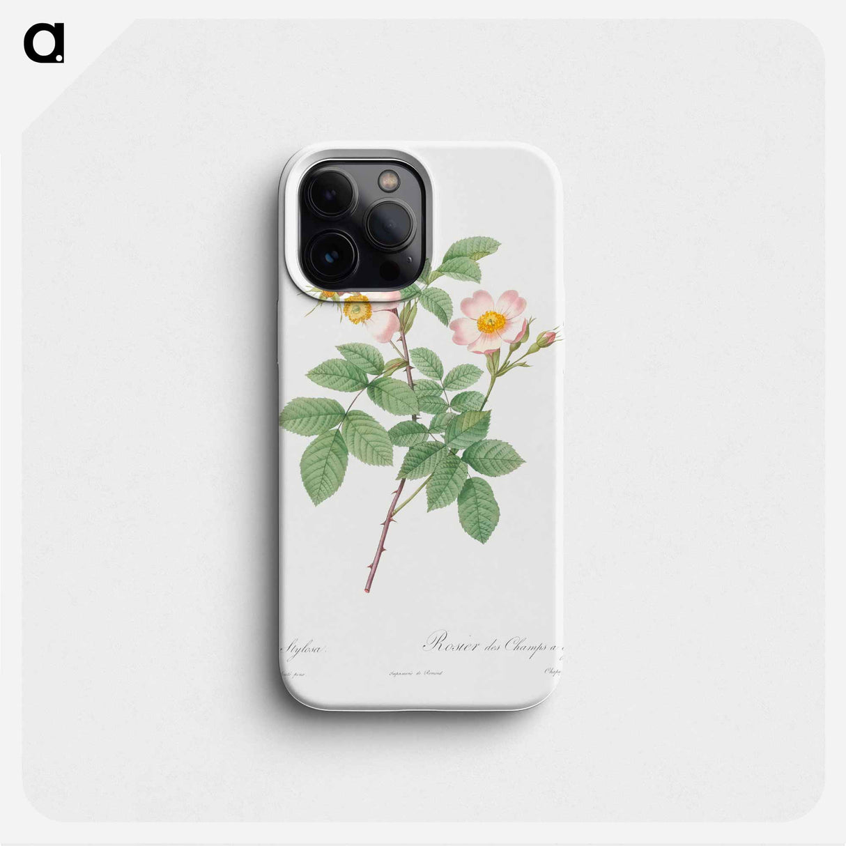 Short-Styled Field-Rose - Pierre Joseph Redouté Phone Case.