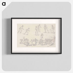 アートポスター-"Landscape Scenery", No. 7: Scenes of Cricket and a Waggoner With His Team
 - イェール大学アートギャラリー Poster.