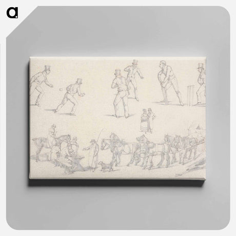 アートパネル-"Landscape Scenery", No. 7: Scenes of Cricket and a Waggoner With His Team
 - イェール大学アートギャラリー Canvas.