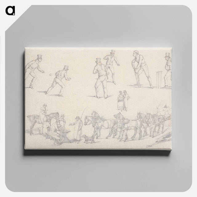 アートパネル-"Landscape Scenery", No. 7: Scenes of Cricket and a Waggoner With His Team
 - イェール大学アートギャラリー Canvas.