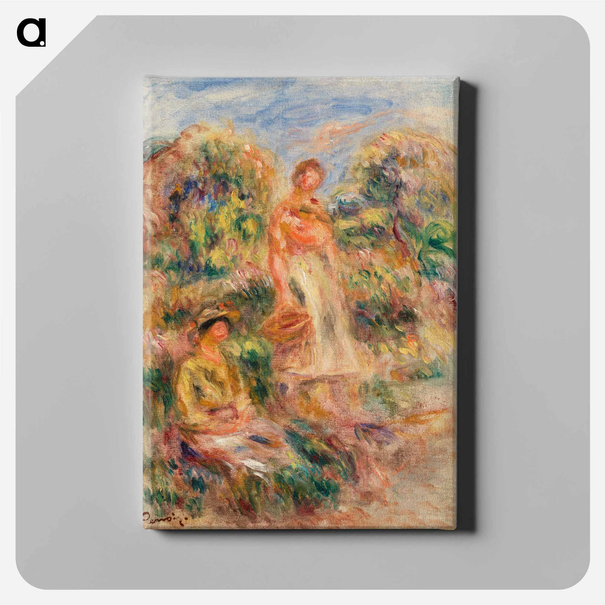 アートパネル-Standing and Seated Women in a Landscape
 - バーンズ・コレクション Canvas.