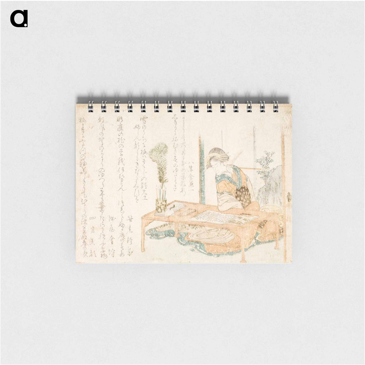 Woman Reading at a Table - 葛飾 北斎 Memo.
