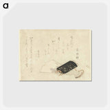 アートポストカード-A comparison of Genroku poems and shells - 葛飾 北斎 Postcard.