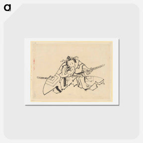 アートポストカード-The Actor Danjuro as Shibaraku - 葛飾 北斎 Postcard.