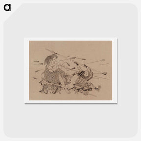 アートポストカード-Taistelukohtaus yekon vakan shohonkvaista - 葛飾 北斎 Postcard.