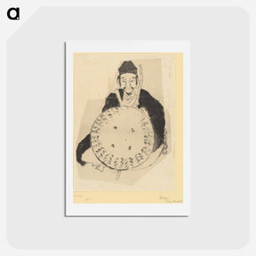 アートポストカード-Portrait of the Poet Matsuo Bashō - 葛飾 北斎 Postcard.