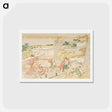 アートポストカード-Act III from the Play Kanadehon Chushingura, "A Kana Primer for the Treasury of Loyal Retainers" - 葛飾 北斎 Postcard.