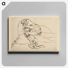 アートパネル-Daikoku (God of Luck) with Radish - 葛飾 北斎 Canvas.