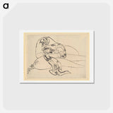 アートポストカード-Daikoku (God of Luck) with Radish - 葛飾 北斎 Postcard.