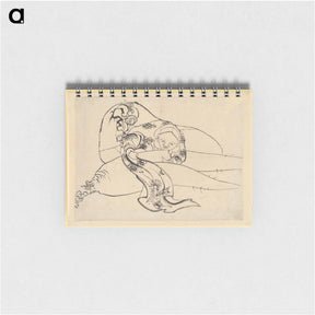 アートメモ帳-Daikoku (God of Luck) with Radish - 葛飾 北斎 Memo.