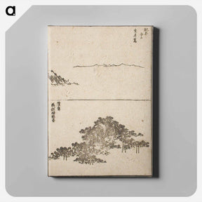 アートパネル-Seigetsushima in Hirado, Hizen; Great Pine Supported on Poles, Mutsu - 葛飾 北斎 Canvas.