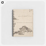 Seigetsushima in Hirado, Hizen; Great Pine Supported on Poles, Mutsu - 葛飾 北斎 Memo.