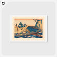 アートポストカード-Houtzagerij in de bocht van een rivier - 葛飾 北斎 Postcard.