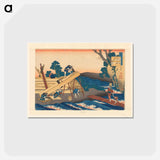 アートポストカード-Houtzagerij in de bocht van een rivier - 葛飾 北斎 Postcard.