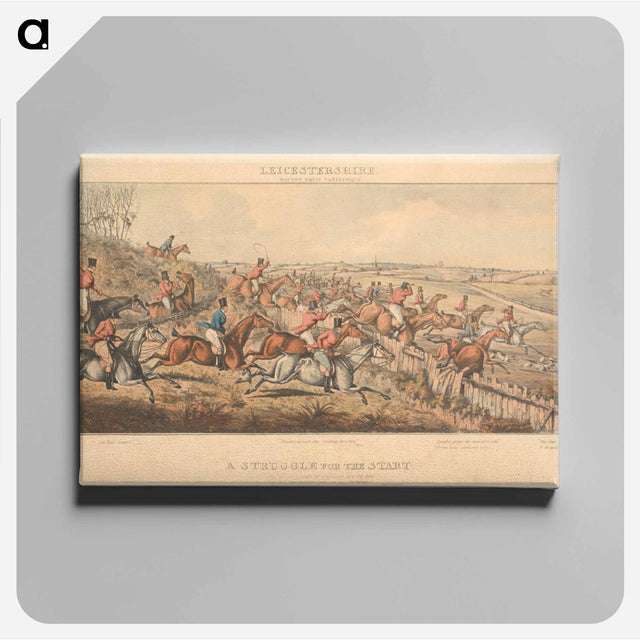 アートパネル-Fox Hunting [set of four]: Leicestershire 'Gaudet Equis Canisbusque'. No. 1. A Struggle for the Start
 - イェール大学アートギャラリー Canvas.