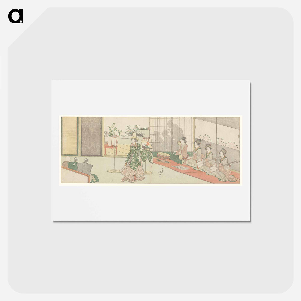 アートポストカード-Dance Performance - 葛飾 北斎 Postcard.
