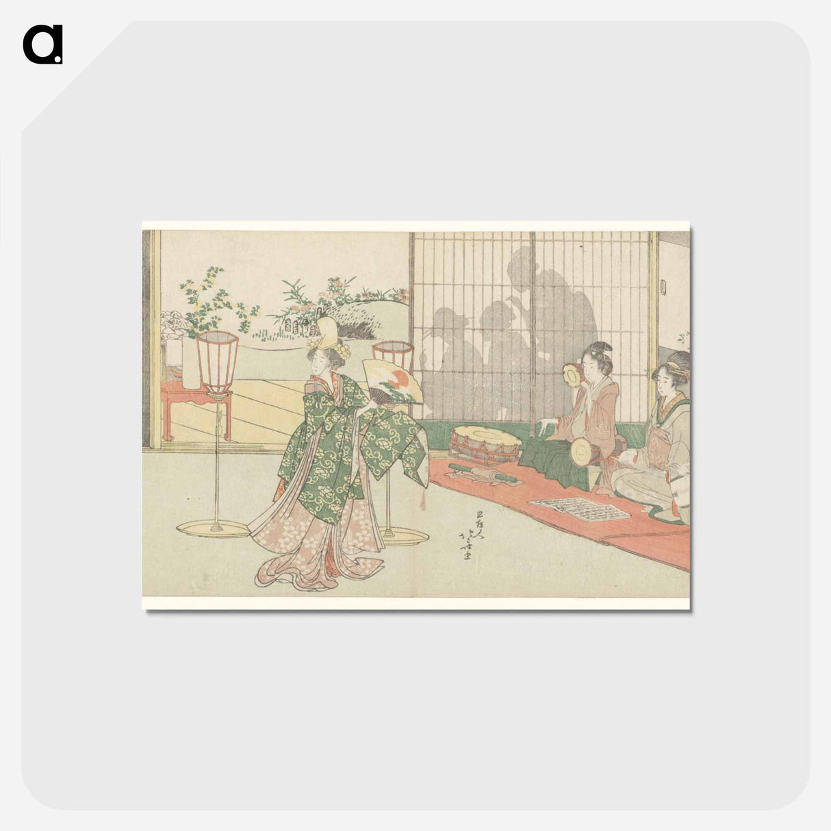 アートポストカード-Dance Performance - 葛飾 北斎 Postcard.