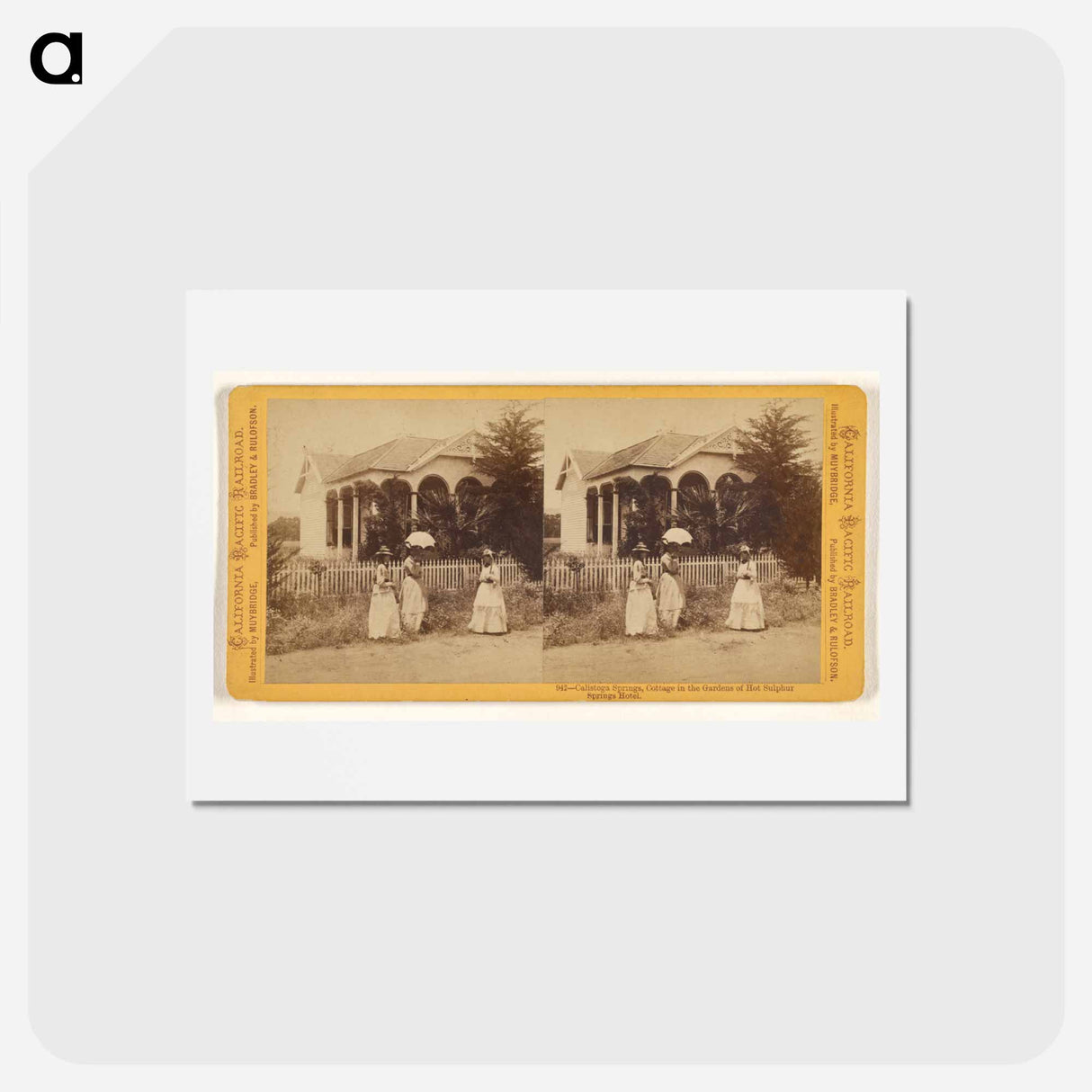 アートポストカード-Calistoga Springs, Cottage in the Gardens of Hot Sulphur Springs Hotel
 - エドワード マイブリッジ Postcard.
