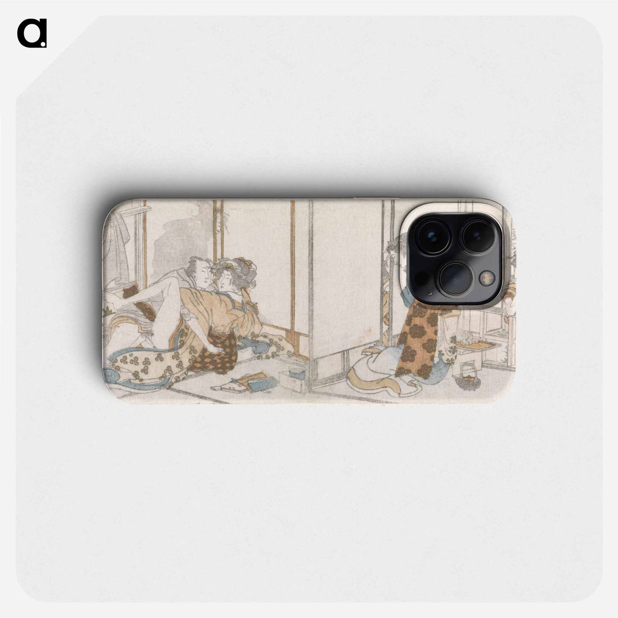 Liefdespaar bespied - Katsushika Hokusai Phone Case.