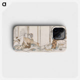 Liefdespaar bespied - Katsushika Hokusai Phone Case.
