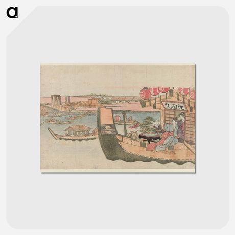 アートポストカード-Boating on Sumida river - 葛飾 北斎 Postcard.