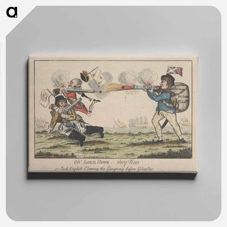 アートパネル-Oh! Lord, Howe - They Run, - Or - Jack English Clearing the Gangway before Gibralter
 - イェール大学アートギャラリー Canvas.