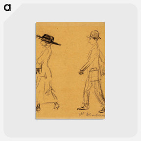 アートポストカード-Man Following Woman
 - バーンズ・コレクション Postcard.