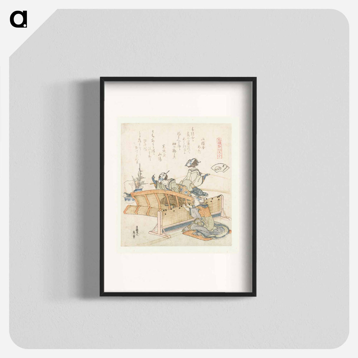 Bamboescherm schelp - Katsushika Hokusai Poster.