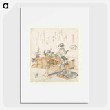 Bamboescherm schelp - Katsushika Hokusai Poster.