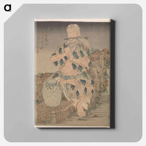 アートパネル-Man in gewaad van bladeren - 葛飾 北斎 Canvas.