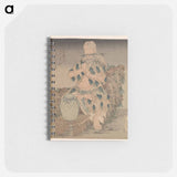 Man in gewaad van bladeren - 葛飾 北斎 Memo.