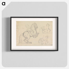 アートポスター-Schooling Horses: Three Studies on a Page
 - イェール大学アートギャラリー Poster.