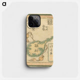 Gegraveerde Acht gezichten op de provincie Omi - Katsushika Hokusai Phone Case.