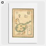 Gegraveerde Acht gezichten op de provincie Omi - Katsushika Hokusai Poster.