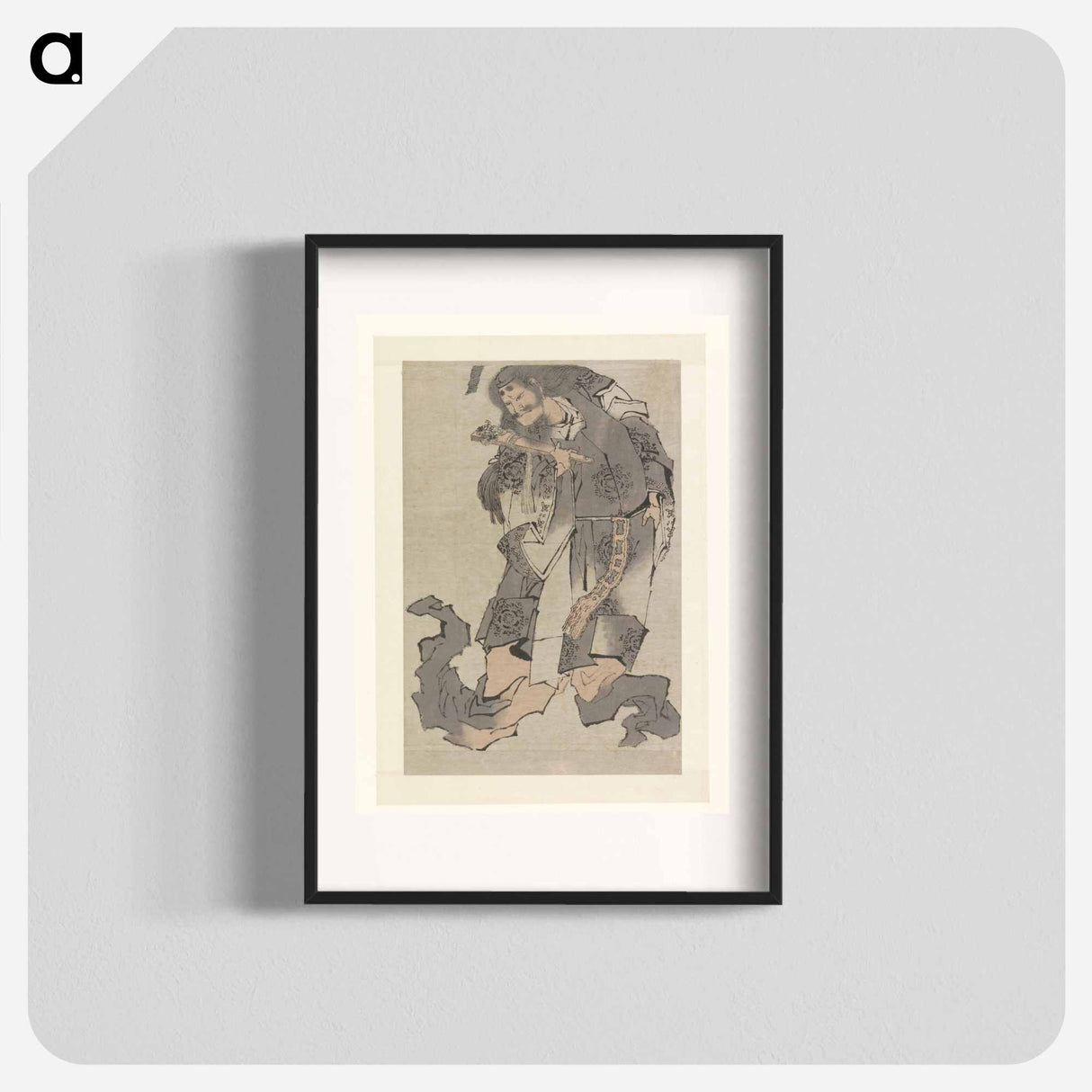 Krijger met waaier - Katsushika Hokusai Poster.