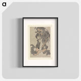 Krijger met waaier - Katsushika Hokusai Poster.