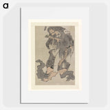 Krijger met waaier - Katsushika Hokusai Poster.