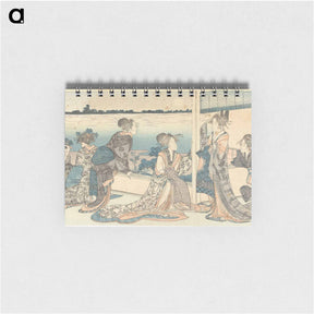 アートメモ帳-Courtisanes kijkend naar de herfstmaan - 葛飾 北斎 Memo.