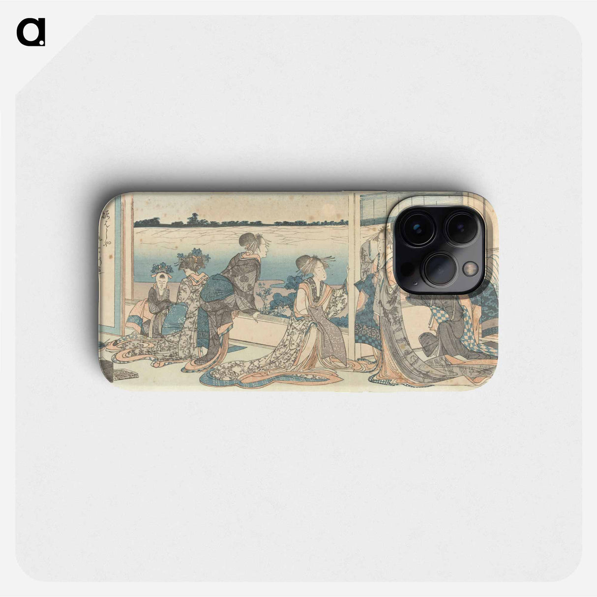 Courtisanes kijkend naar de herfstmaan - 葛飾 北斎 Phone Case.