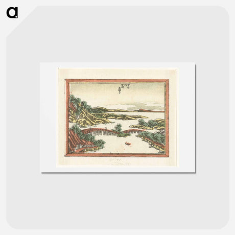 アートポストカード-Avondgloed te Seta - 葛飾 北斎 Postcard.