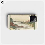 Terugkeren schepen te Yabase by Katsushika Hokusai and Soshuya Yohei - 葛飾 北斎 Phone Case.